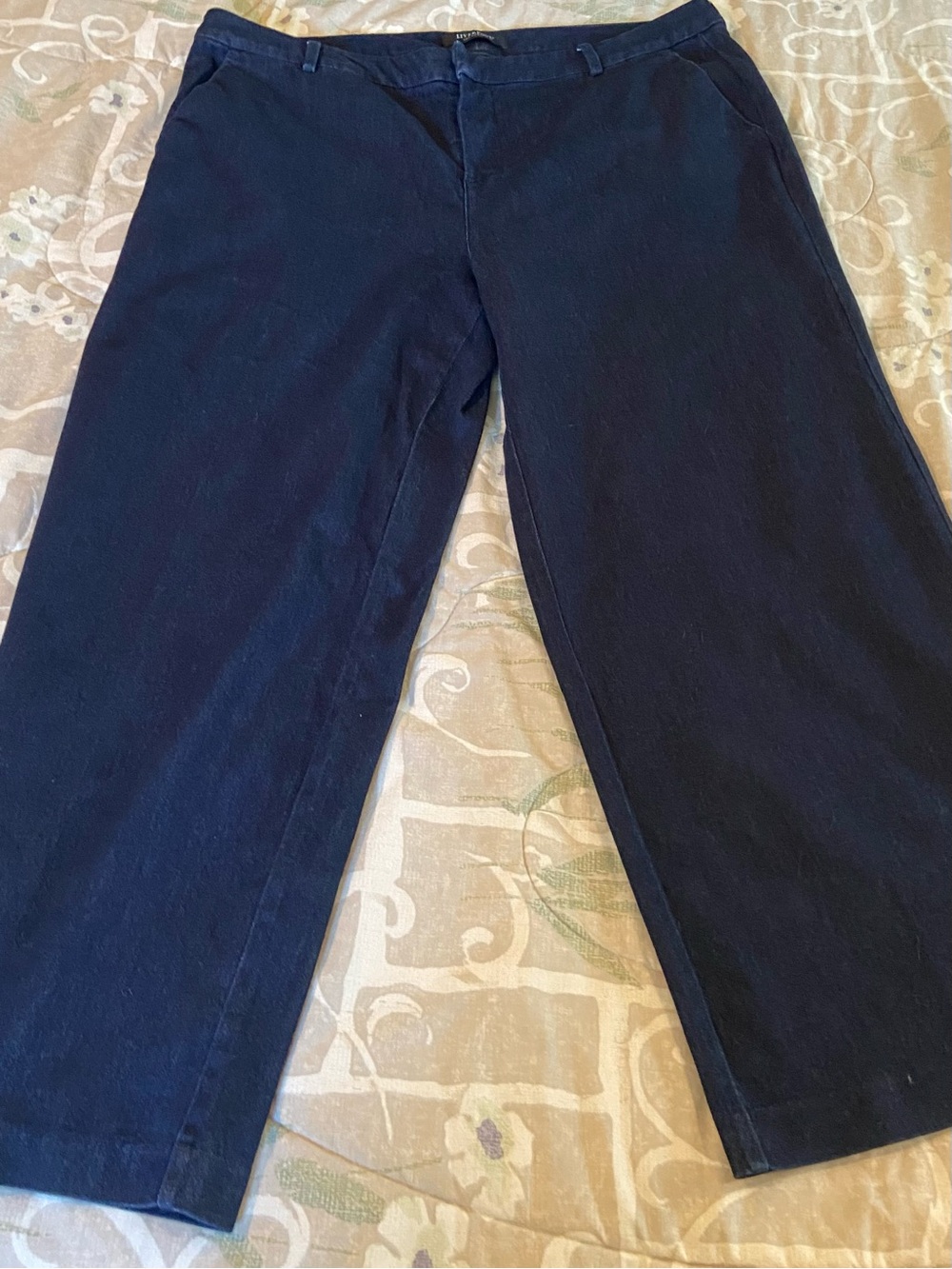 Liverpool Dark Blue Denim Kelsey Wide-Leg Trouser